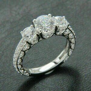 🎀925 Silver Plated Round Cut CZ Eternity Ring for Women, MARR9412